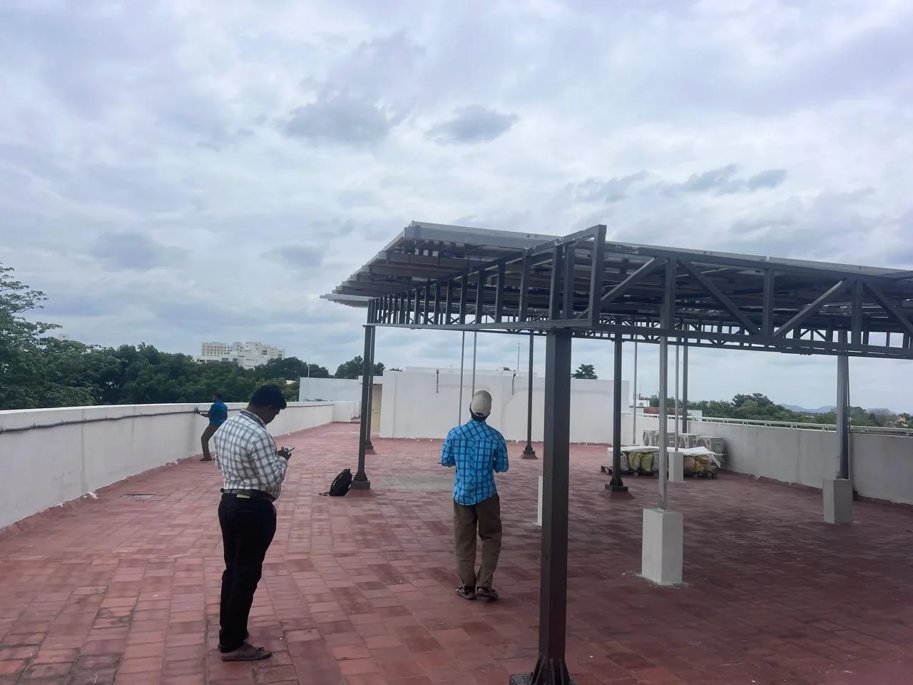 Rooftop solar mounting structure work